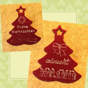 Alu-Plakette als Geschenkanhänger