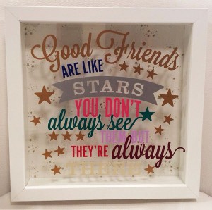Bilderrahmen mit Vinylaufkleber für gute Freunde