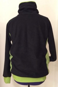 Hoodie "Mr. Comet", Fleece schwarz/Jersey kiwigrün