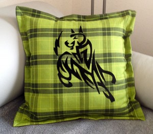 Kissen mit Flockdruck