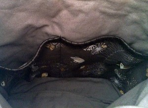 Beuteltasche, asymmetrisch, in Herbstfarben