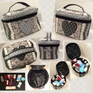 Kosmetikköfferchen oder Kulturtasche mal anders. Auf jeden Fall macht sich die Tasche auch nett im Badezimmer zur Aufbewahrung der Schminkutensilien.