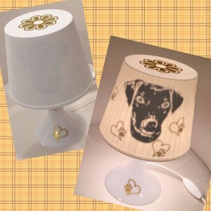 Lampen mit personalisierten Vinylaufklebern