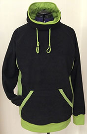 Hoodie "Mr. Comet", Fleece schwarz/Jersey kiwigrün